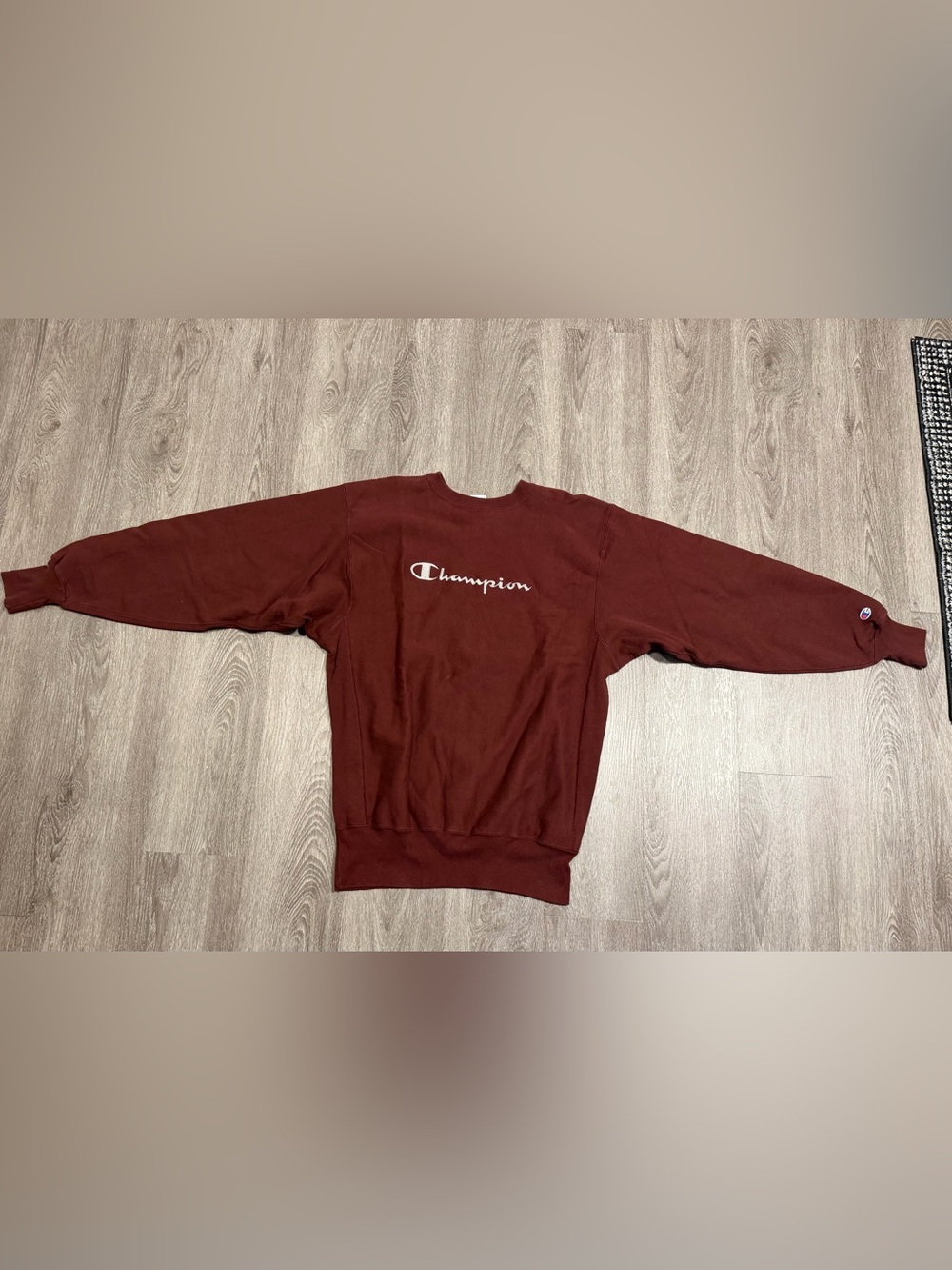 Vintage 90s Champion Reverse Weave Sweatshirt XXL Burgundy Script Logo Made USA